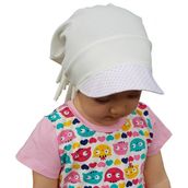 Babygiz 100 Pamuklu,El Yapimi,Ekstra Yumusak Kiz Bebek Cocuk Beyaz Ekru Sapka Bere