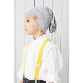 Babygiz Erkek Çocuk Gri İp 4 Mevsim Şapka Bere Buff Yumuşak Penye - 15 - 18 Yaş