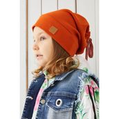 Babygiz Kız Bebek Çocuk Kiremit Şapka Bere El Yapımı Rahat Cild Dostu %100 Pamuklu Kaşkorse - 6 - 18 Ay - Kiremit - Turuncu