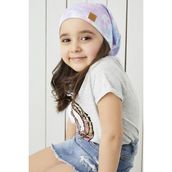 Babygiz Kız Çocuk Batik Aqua Figürlü Ip Detaylı 4 Mevsim Şapka Bere -Yumuşak Doğal Penye - 4 - 6 Yaş - Renkli