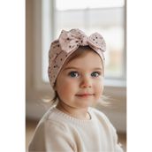 Babygiz Kız Çocuk Pudra Gri Renkli Penye Fiyonk Bone Bere