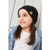 Babygiz Siyah Kız Çocuk Bebek Şapka Bere Yumuşak %100 Pamuklu Penye Trend Seri