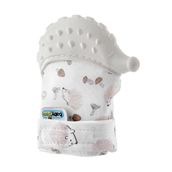 Babyjem Hışırtılı Silikon Diş Kaşıyıcı Eldiven Kirpi - Ekru