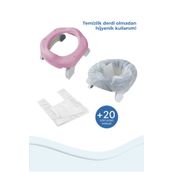 Babyjem Portatif Katlanabilir Seyyar Lazımlık & Sızdırmaz - Süper Emici Poşeti 25 Adet Hediye - Pembe
