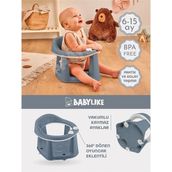 Babylike Vakumlu Ergonomik Banyo Oturağı 6-15 Ay Bebekler İçin 33,5x31,6x25 cm - Mavi