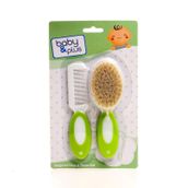 Baby&Plus Doğal Kıl Fırça & Tarak Seti