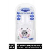 BabyTime BT144-2 6-18 Silikon Damaklı Koruyucu Kapaklı Mat Desenli Emzik