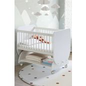 Babywhen BW1030 - Sallanır Tekerlekli Sepet Bebek Beşik Beyaz 50x90