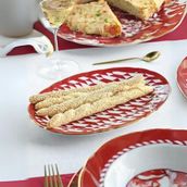 Baci Milano Le Rouge Oval 27 cm Porselen Tabak