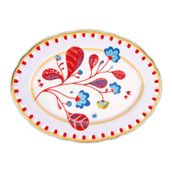 Baci Milano Mamma Mia 34x25 cm Yaprak Desenli Oval Servis Tabağı