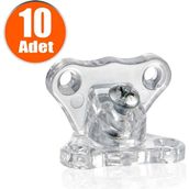 Badem10 10 Adet Açılı T Bağlantı Çektirme Şeffaf Plastik Köşe Birleştirme Kelebek