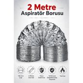 Badem10 2 mt Telli Kopmayan Davlumbaz Baca Flexible Aspiratör Borusu