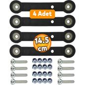 Badem10 4 Adet Beşik Sallama Aparatı (Iki Delik Arası 14.5 Cm) Çocuk Bebek Beşiği Takımı Aparatı Seti Siyah