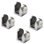 Badem10 4x8 mm Krom Plastik Vidalı Tırnak Metal Cam Raf Tutucu Cam Etejer Menteşesi