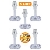 Badem10 5 Adet 8 cm Şeffaf Plastik Mobilya Kapı Arkası Durdurucu