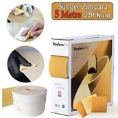 Badem10 Ahşap Sünger Zımpara Kağıdı Mutfak Banyo Bulaşık Süngeri Bant Kağıt Süngerli Zımpara 5 Metre 220 Kum