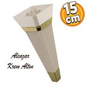 Badem10 Alcazar Lüks 15 cm Krem Altın Baza Mobilya Kanepe Sehpa Tv Ünitesi Koltuk Ayağı