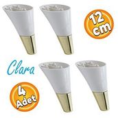 Badem10 Clara Krem Gold Renk 12 cm 4 Adet Mobilya Kanepe Sehpa TV Ünitesi Baza Koltuk Ayağı