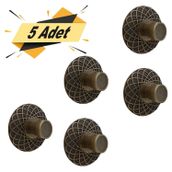 Badem10 Dinar Çekmece Dolap Kapak 5 Adet Antik Sarı Metal Kulp