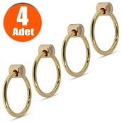 Badem10 Gold Metal Halka Kulp 4 Adet Nobel Sarkaç Dolap Çekmece Kulbu