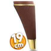 Badem10 İron Lüks 19 cm Ahşap Desenli Gold Baza Mobilya Kanepe Sehpa TV Ünitesi Koltuk Ayağı