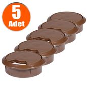 Badem10 Kahverengi 5x6 cm Masa Üstü Kablo Kanalı Deliği Kapağı