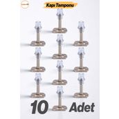 Badem10 Kapı Stoperi 10 ADET Tamponu Gümüş Krom 8 cm Metal Kapı Durdurucu Tutucu Kapı Altı Üstü Kolu Stopu