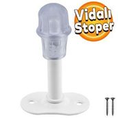 Badem10 Kapı Stoperi Beyaz 8 cm Metal Kapı Tamponu Durdurucu Tutucu Kapı Stopu Silikonlu