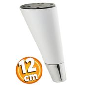 Badem10 Konik Lüks 12 cm Beyaz Krom Mobilya Kanepe Sehpa TV Ünitesi Koltuk Ayağı
