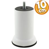 Badem10 M8 Civata Beyaz Metal Ayak 10 cm Mobilya Metal Kanepe Baza Koltuk Destek Ayağı