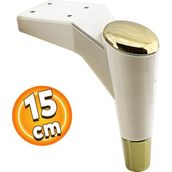 Badem10 Maya Lüks 15 cm Krem Gold Baza Mobilya Kanepe Sehpa TV Ünitesi Koltuk Ayağı