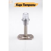 Badem10 (METAL) Kapı Stoperi Tamponu Krom 8 Cm Kapı Durdurucu Tutucu Kapı Altı Üstü Kolu Stopu Silikonlu