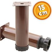 Badem10 Mobilya Kanepe Baza Koltuk Destek Ayağı Ayarlanabilir 15 cm Kahverengi Metal Ayak