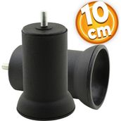 Badem10 Mobilya M8 Civata Siyah Metal Ayak 10 cm Metal Kanepe Baza Koltuk Destek Ayağı
