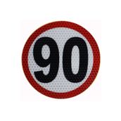 Badem10 Reflektörlü Araç Oto Kamyon Dış Aksesuar Fosforlu Bant Tır Kamyon Dorse Arkası "90" Hız Yazısı 11 Cm