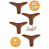 Badem10 Sedef Lüks 10 cm Ahşap Desenli 4 Adet Mobilya Kanepe Sehpa TV Ünitesi Koltuk Ayağı