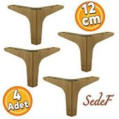 Badem10 Sedef Lüks 12 cm Açık Ceviz 4 Adet Mobilya Kanepe Sehpa TV Ünitesi Koltuk Ayağı