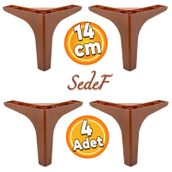 Badem10 Sedef Lüks 14 cm Ahşap Desenli 4 Adet Mobilya Kanepe Sehpa TV Ünitesi Koltuk Ayağı