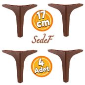 Badem10 Sedef Lüks 17 cm Ahşap Deseni Kahverengi 4 Adet Mobilya Kanepe Sehpa TV Ünitesi Koltuk Ayağı