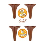 Badem10 Sedef Lüks 19 cm Ahşap Desenli Baza 4 Adet Mobilya Kanepe Sehpa TV Ünitesi Koltuk Ayağı