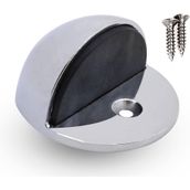 Badem10 Yarımay Tamponu Vidalı Metal Parlak Krom Kapı Stopu