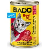 Bado Biftek Etli 24x400 gr Yaş Kedi Mama
