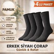 Baff 4’lü Siyah Erkek Soket Çorap - 40 - 44