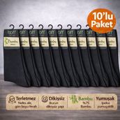 Baff Siyah 10'lu Bambu Erkek Çorap - 40 - 44