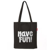 Baghashtag Have Fun Baskılı Siyah Bez Kadın Günlük Çanta