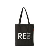Baghashtag Reduce Reuse Recycle Repat Baskılı Siyah Bez Kadın Günlük Çanta