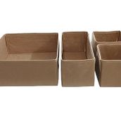 Balkan Room 4'lü Bej Çekmece Içi Düzenleyici Organizer Set - Çok Amaçlı Dolap Içi Kutu Seti