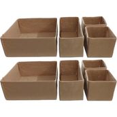 Balkan Room 8'li Bej Çekmece Içi Düzenleyici Organizer Set - Çok Amaçlı Dolap Içi Kutu Seti