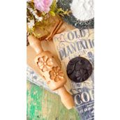 balmy ahşap Wood'n Craft Üç Boyutlu Papatya Desenli Kurabiye Ve Şeker Hamuru Merdanesi