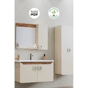 Balneom Selvi 80 cm Aynalı Üst Lavabo Banyo Dolabı